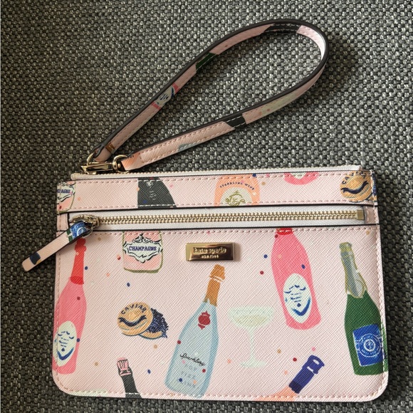 Kate Spade Pink Champagne Print Wristlet - Picture 6 of 6